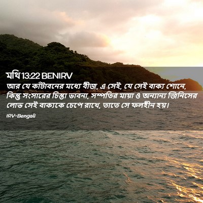 Picture 02 - মথি 13:22 BENIRV - আর যে কাঁটাবনের - Bible Verse Picture