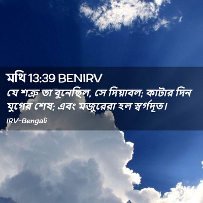 Picture 02 - মথি 13:39 BENIRV - যে শত্রু তা - Bible Verse Picture
