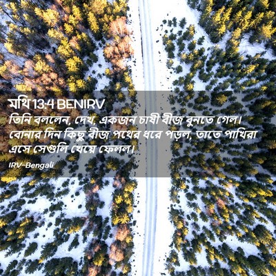 Picture 02 - মথি 13:4 BENIRV - তিনি বললেন, দেখ, - Bible Verse Picture