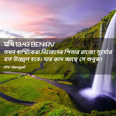 Picture 02 - মথি 13:43 BENIRV - তখন ধার্ম্মিকেরা - Bible Verse Picture