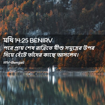 Picture 02 - মথি 14:25 BENIRV - পরে প্রায় শেষ - Bible Verse Picture