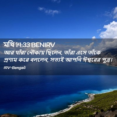 Picture 02 - মথি 14:33 BENIRV - আর যাঁরা নৌকায় - Bible Verse Picture