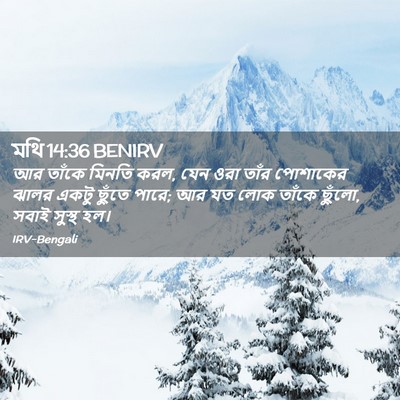 Picture 02 - মথি 14:36 BENIRV - আর তাঁকে মিনতি করল, - Bible Verse Picture