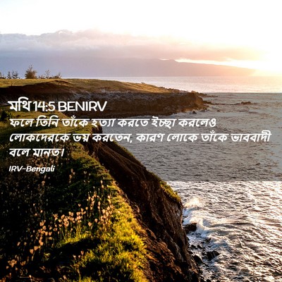 Picture 02 - মথি 14:5 BENIRV - ফলে তিনি তাঁকে - Bible Verse Picture