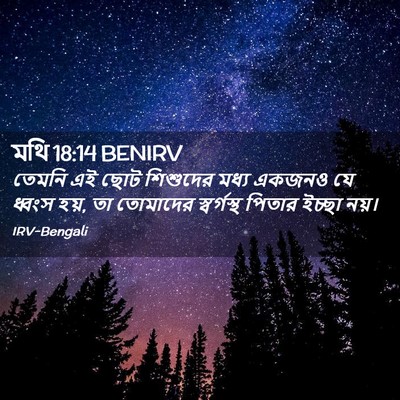 Picture 02 - মথি 18:14 BENIRV - তেমনি এই ছোট - Bible Verse Picture