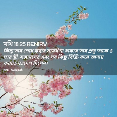 Picture 02 - মথি 18:25 BENIRV - কিন্তু তার শোধ - Bible Verse Picture