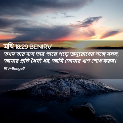 Picture 02 - মথি 18:29 BENIRV - তখন তার দাস তার - Bible Verse Picture