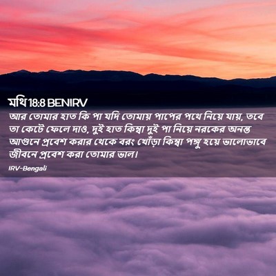 Picture 02 - মথি 18:8 BENIRV - আর তোমার হাত কি পা - Bible Verse Picture