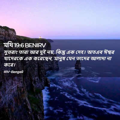 Picture 02 - মথি 19:6 BENIRV - সুতরাং তারা আর দুই - Bible Verse Picture