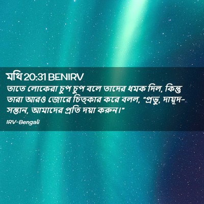 Picture 02 - মথি 20:31 BENIRV - তাতে লোকেরা চুপ - Bible Verse Picture