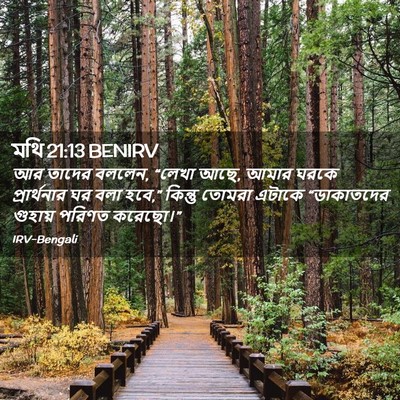 Picture 02 - মথি 21:13 BENIRV - আর তাদের বললেন, - Bible Verse Picture
