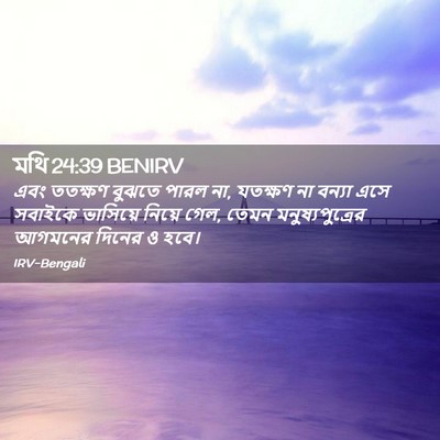 Picture 02 - মথি 24:39 BENIRV - এবং ততক্ষণ বুঝতে - Bible Verse Picture