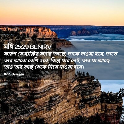 Picture 02 - মথি 25:29 BENIRV - কারণ যে ব্যক্তির - Bible Verse Picture