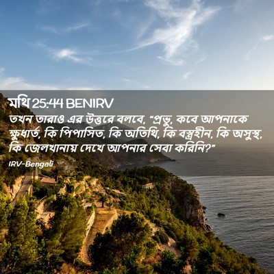 Picture 02 - মথি 25:44 BENIRV - তখন তারাও এর - Bible Verse Picture