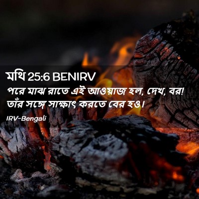 Picture 02 - মথি 25:6 BENIRV - পরে মাঝ রাতে এই - Bible Verse Picture