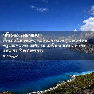 Picture 02 - মথি 26:35 BENIRV - পিতর তাঁকে বললেন, - Bible Verse Picture