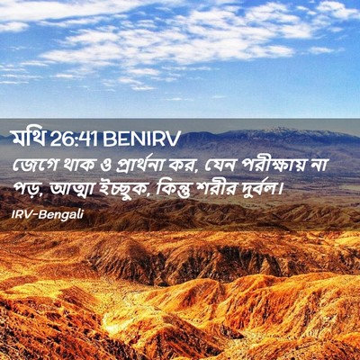 Picture 02 - মথি 26:41 BENIRV - জেগে থাক ও - Bible Verse Picture