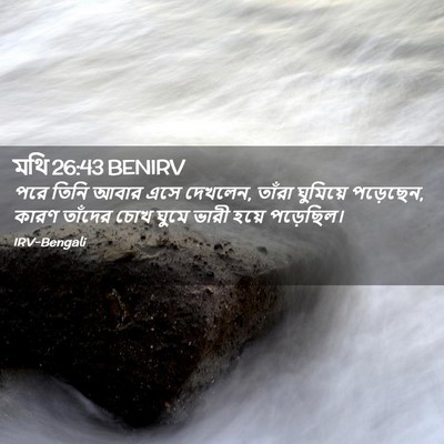 Picture 02 - মথি 26:43 BENIRV - পরে তিনি আবার এসে - Bible Verse Picture