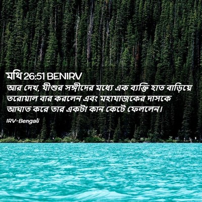 Picture 02 - মথি 26:51 BENIRV - আর দেখ, যীশুর - Bible Verse Picture
