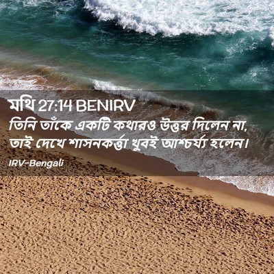 Picture 02 - মথি 27:14 BENIRV - তিনি তাঁকে একটি - Bible Verse Picture
