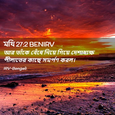 Picture 02 - মথি 27:2 BENIRV - আর তাঁকে বেঁধে - Bible Verse Picture