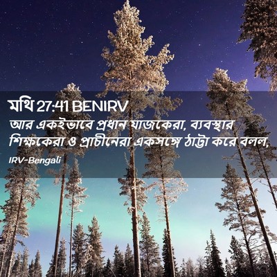 Picture 02 - মথি 27:41 BENIRV - আর একইভাবে প্রধান - Bible Verse Picture