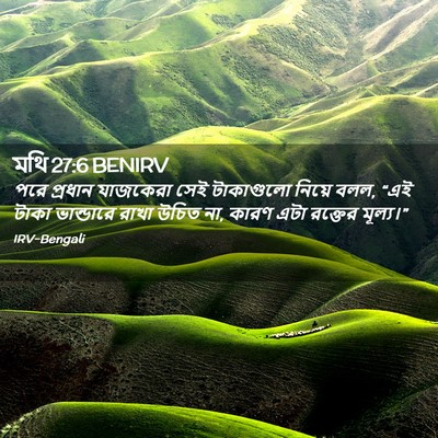 Picture 02 - মথি 27:6 BENIRV - পরে প্রধান - Bible Verse Picture