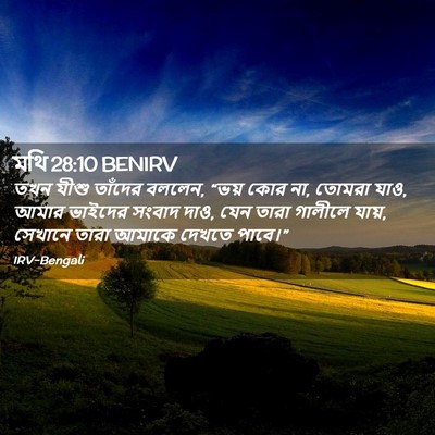 Picture 02 - মথি 28:10 BENIRV - তখন যীশু তাঁদের - Bible Verse Picture