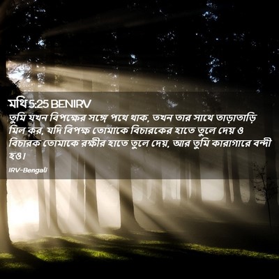Picture 02 - মথি 5:25 BENIRV - তুমি যখন বিপক্ষের - Bible Verse Picture