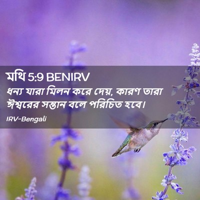 Picture 02 - মথি 5:9 BENIRV - ধন্য যারা মিলন করে - Bible Verse Picture