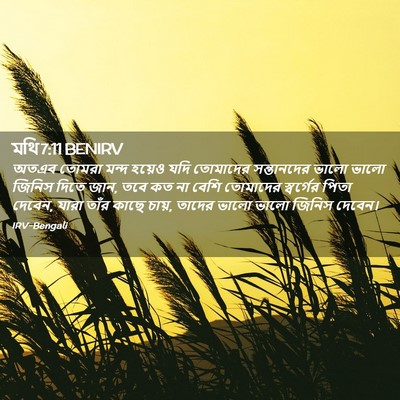 Picture 02 - মথি 7:11 BENIRV - অতএব তোমরা মন্দ - Bible Verse Picture