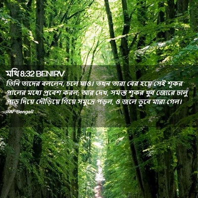 Picture 02 - মথি 8:32 BENIRV - তিনি তাদের বললেন, - Bible Verse Picture