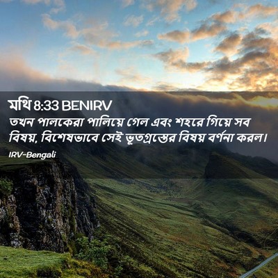 Picture 02 - মথি 8:33 BENIRV - তখন পালকেরা - Bible Verse Picture