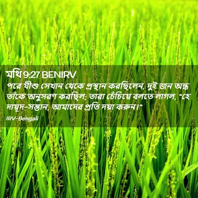 Picture 02 - মথি 9:27 BENIRV - পরে যীশু সেখান - Bible Verse Picture