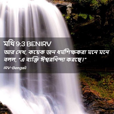 Picture 02 - মথি 9:3 BENIRV - আর দেখ, কয়েক জন - Bible Verse Picture