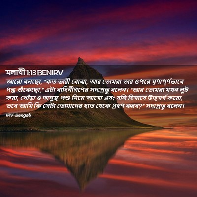 Picture 02 - মলাখী 1:13 BENIRV - আরো বলছো, “কত ভারী - Bible Verse Picture