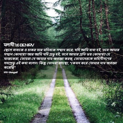 Picture 02 - মলাখী 1:6 BENIRV - ছেলে বাবাকে ও চাকর - Bible Verse Picture