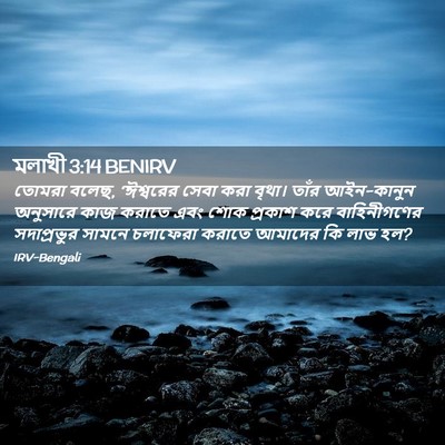Picture 02 - মলাখী 3:14 BENIRV - তোমরা বলেছ, - Bible Verse Picture