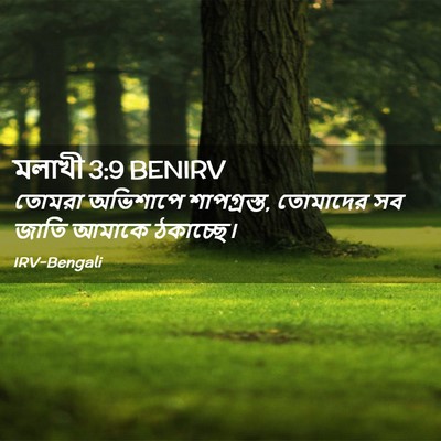 Picture 02 - মলাখী 3:9 BENIRV - তোমরা অভিশাপে - Bible Verse Picture