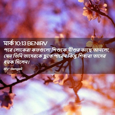 Picture 02 - মার্ক 10:13 BENIRV - পরে লোকেরা কতগুলো - Bible Verse Picture