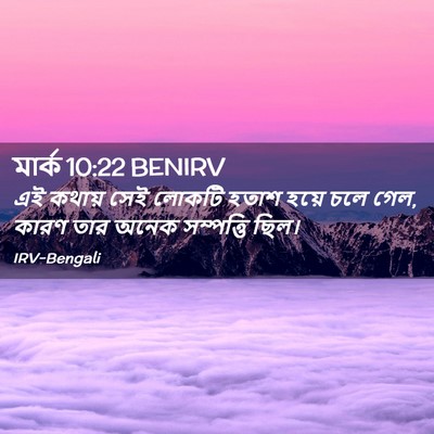Picture 02 - মার্ক 10:22 BENIRV - এই কথায় সেই লোকটি - Bible Verse Picture