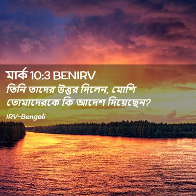 Picture 02 - মার্ক 10:3 BENIRV - তিনি তাদের উত্তর - Bible Verse Picture