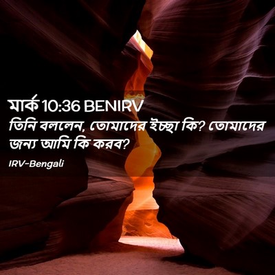 Picture 02 - মার্ক 10:36 BENIRV - তিনি বললেন, - Bible Verse Picture