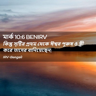 Picture 02 - মার্ক 10:6 BENIRV - কিন্তু সৃষ্টির - Bible Verse Picture
