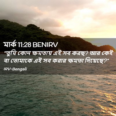Picture 02 - মার্ক 11:28 BENIRV - “তুমি কোন - Bible Verse Picture