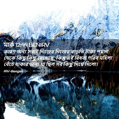 Picture 02 - মার্ক 12:44 BENIRV - কারণ অন্য সবাই - Bible Verse Picture