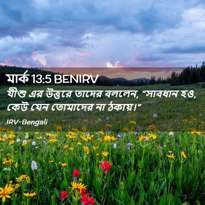 Picture 02 - মার্ক 13:5 BENIRV - যীশু এর উত্তরে - Bible Verse Picture