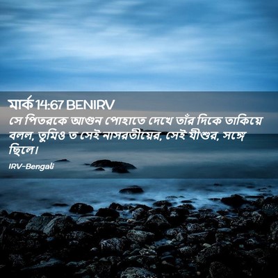 Picture 02 - মার্ক 14:67 BENIRV - সে পিতরকে আগুন - Bible Verse Picture