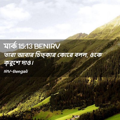 Picture 02 - মার্ক 15:13 BENIRV - তারা আবার চিত্কার - Bible Verse Picture