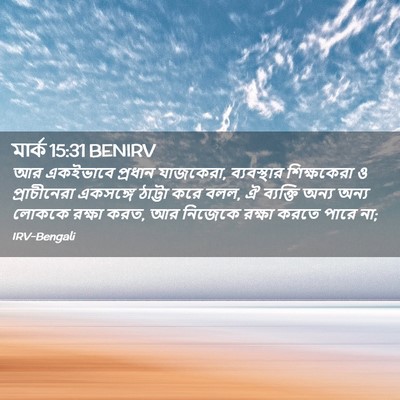 Picture 02 - মার্ক 15:31 BENIRV - আর একইভাবে প্রধান - Bible Verse Picture